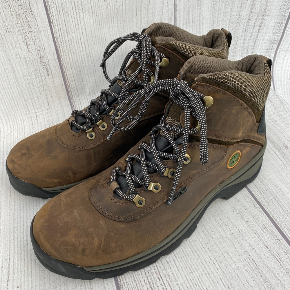 Timberland White Ledge Hiking Boots Mens 13 Brown Waterproof Leather Gorpcore